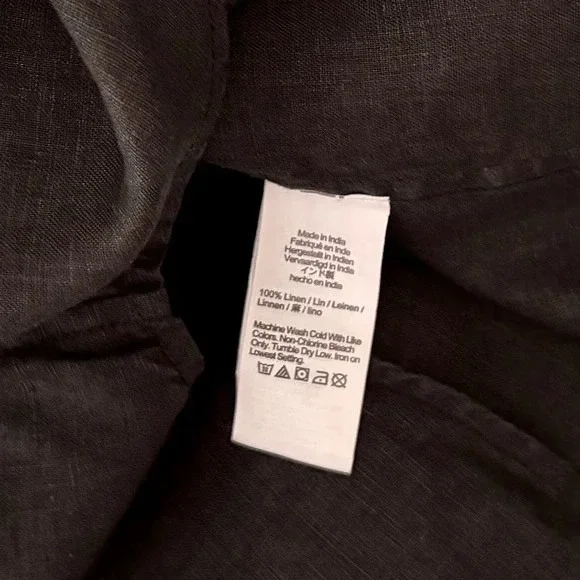 NWT!! J. CREW Garçon Classic Shirt Baird McNutt Irish Linen Solid Black Size 12